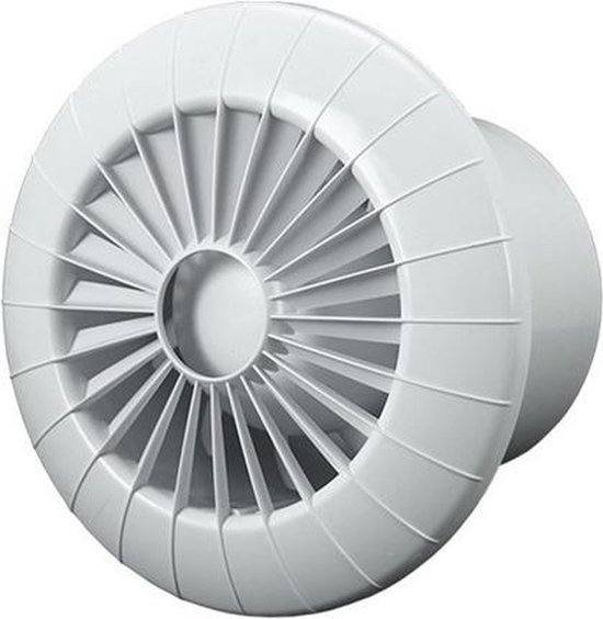Badkamerventilator rond diameter 150 mm wit met VOCHTSENSOR EN TIMER - 150BBHS