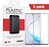 2+1-pack BMAX Screenprotector geschikt voor de Samsung Galaxy Note 10 Plus - PET - Full Cover 3D - Black