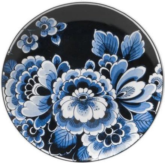 Bord bloem donker | Heinen Delfts Blauw | Wandbord | Delfts Blauw bord | Design |