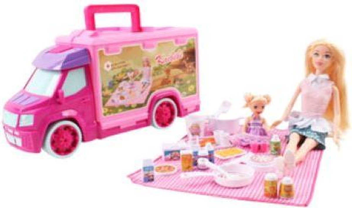 galop Imperial Vertrouwen Camper speelgoed auto - Picknickwagen - Geschikt voor Barbie - Met vele  accessoires -... | bol.com