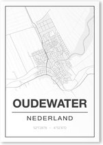 Poster/plattegrond OUDEWATER - 30x40cm