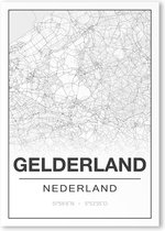 Poster/plattegrond GELDERLAND - A4