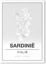 Poster/plattegrond SARDINIE - 30x40cm