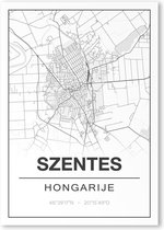 Poster/plattegrond SZENTES - 30x40cm