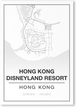 Poster/plattegrond DISNEYLAND HONGKONG - 30x40cm