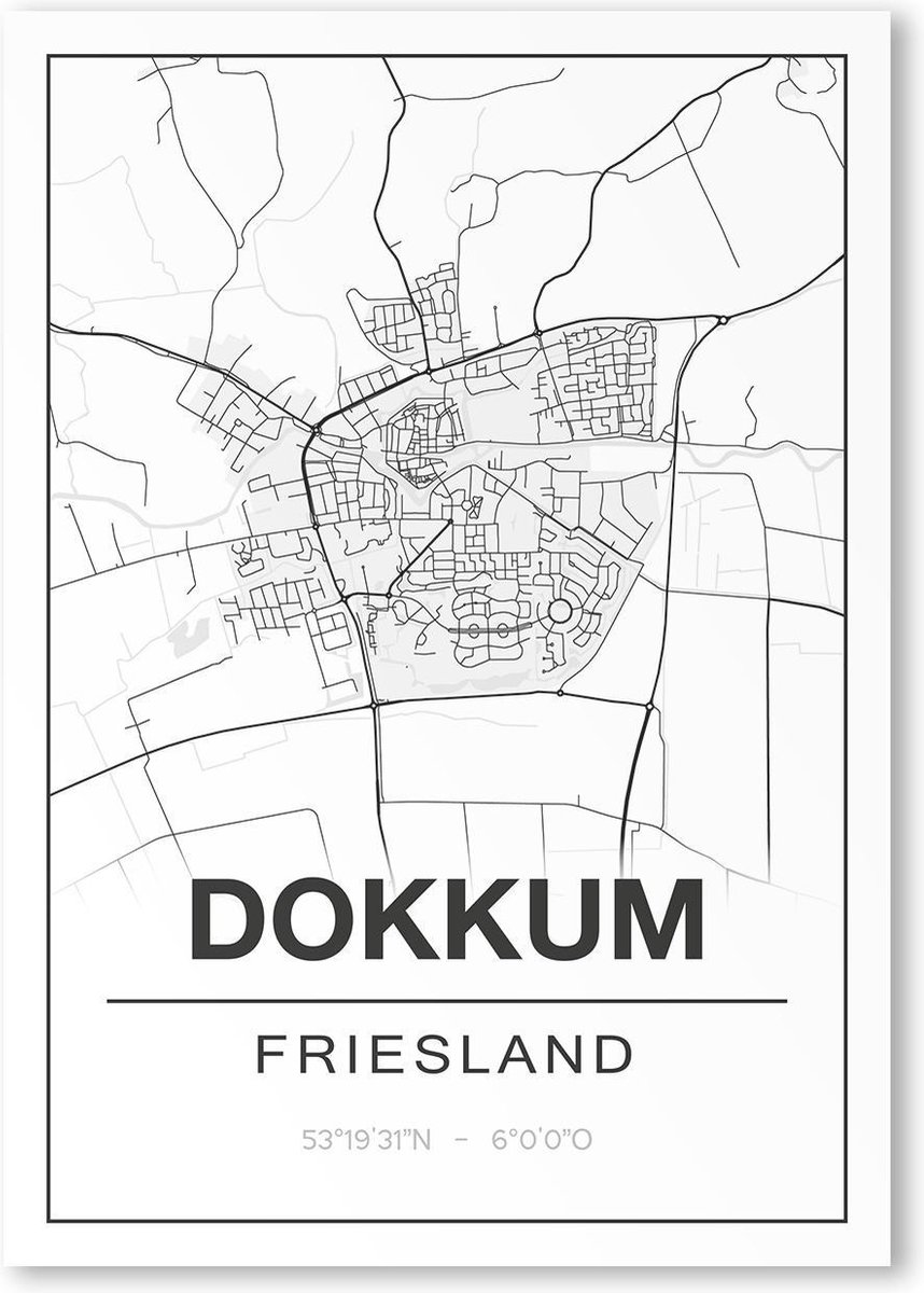 Poster/plattegrond DOKKUM - A4