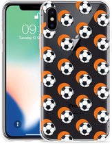 Geschikt voor Apple iPhone Xs Hoesje Soccer Ball Orange Shadow - Designed by Cazy