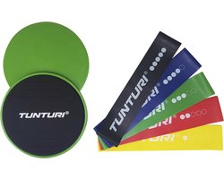 Tunturi Tunturi Resistance Band Set - Weerstandsbanden - Fitness elastiek - Met Core Sliders - Combi Set