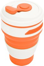 Oranje Koffiebeker to go Verkleinbare Beker - Duurzame koffiebeker - Reisbeker - Travel cup - 350 ml - Coffee to go