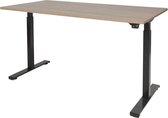 Zit Sta Bureau - Elektrisch 140x80 Havana Kersen -zwart frame