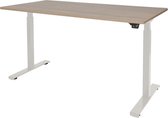 Zit Sta Bureau - Elektrisch 120x80 Havana Kersen -wit frame