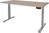 Zit Sta Bureau - T-poot Elek 140x80 Havana Kersen -alu frame