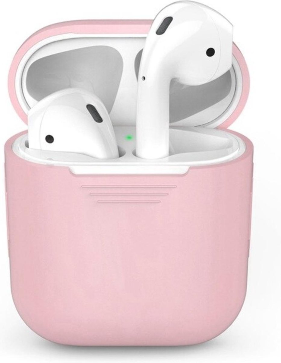 Siliconen Bescherm Hoesje Cover Roze voor Apple AirPods 2 Case