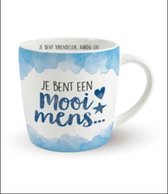 Enjoy Mok - Je bent een mooi mens - Gevuld met een snoepmix - In cadeauverpakking met gekleurd lint