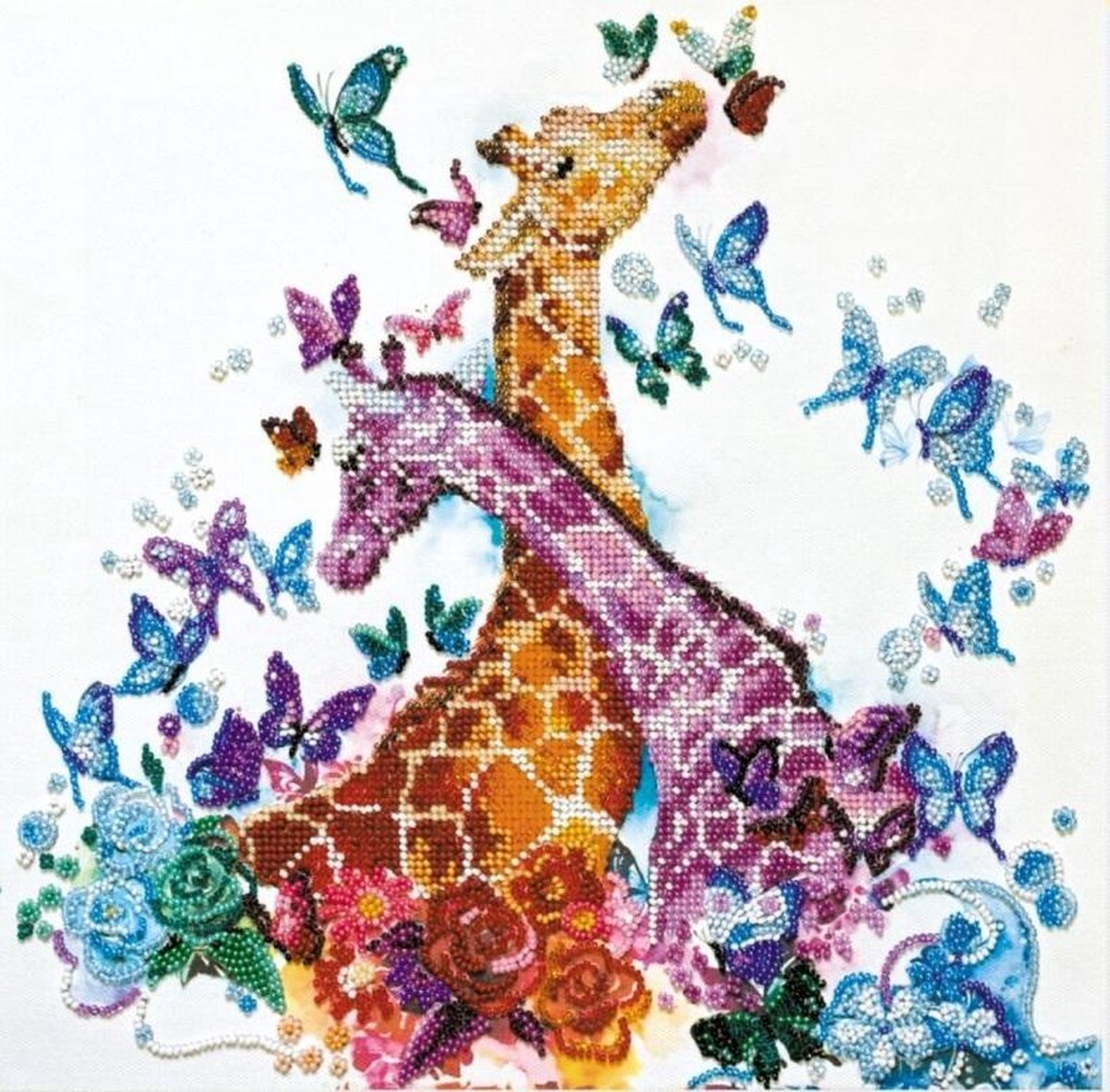 BORDUURPAKKET MET KRALEN - SPOTTY GIRAFFES - ABRIS ART