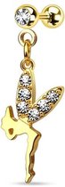 Tragus piercing hanger fairy gold plated