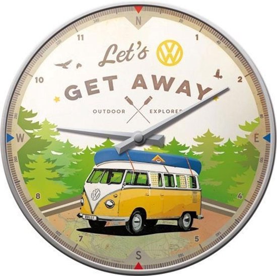Horloge murale Volkswagen Bulli Let's Get Away | bol.com