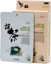 Mitomo Green Tea Matcha Gezichtsmasker - Face Mask Japans Verrijkt met o.a. Hyaluronzuur Camellia Sinensis Olie Aloe Vera Castor Olie - Gezichtsmaskers Verzorging - Mask - JBeauty - Skincare 