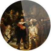 Nachtwacht | Rembrandt van Rijn | Rond Acrylglas | Wanddecoratie | 40CM x 40CM | Schilderij | Oude meesters | Foto op Acrylglas