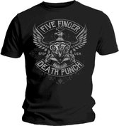 Five Finger Death Punch Heren Tshirt -M- Howe Eagle Crest Zwart