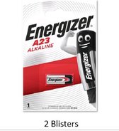 2 stuks (2 blisters a 1 stuk) Energizer Alkaline LR23 / A23 batterij 12v 55 mAh