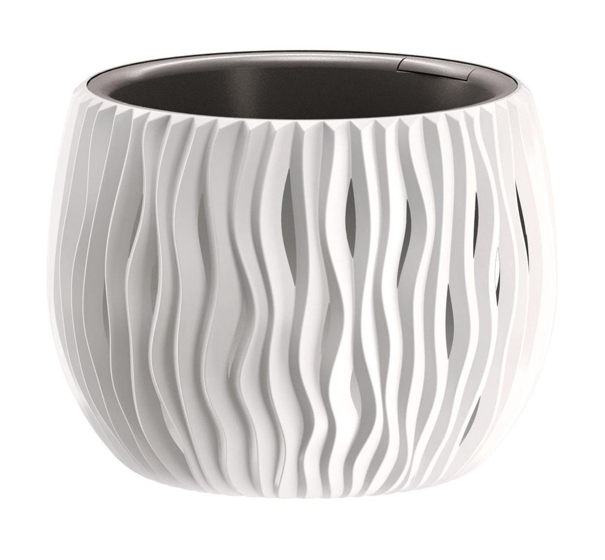 Bloemschaal Plantschaal Sandy Bowl 24cm WIT Prosperplast