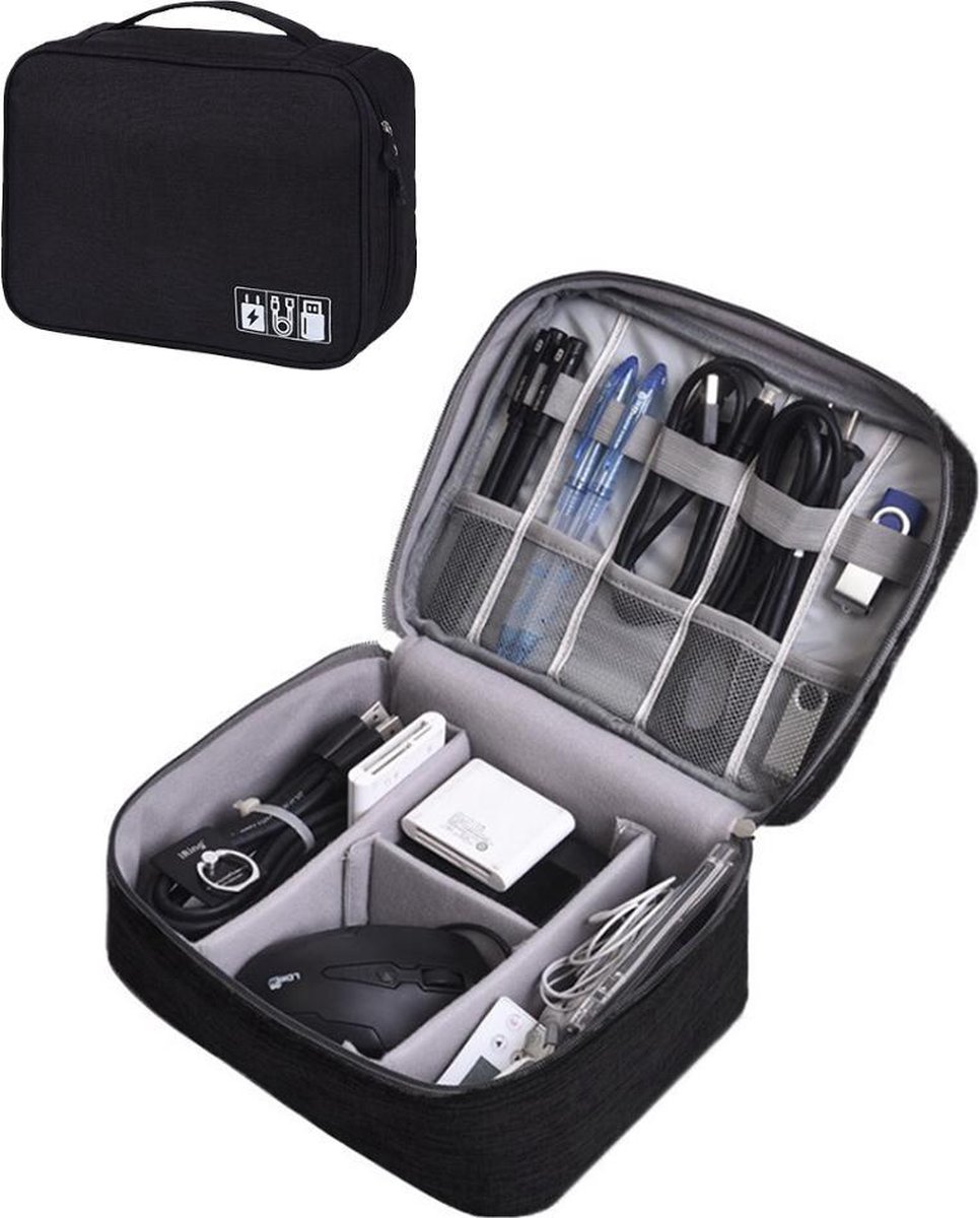 Organizer Tas - Accessoires Tas - Tasorganizer - Kabel Organizer Tas - Kabeltas - Opladers - Elektronica - Tablet - Zwart - *GRATIS VERZENDING*