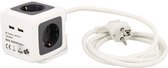 Tafelstekkerdoos 4-voudig | 3.500 watt cube socket 4 way met USB kubus stekkerdoos blok