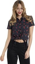 Pussy Deluxe Blouse -XL- Cherry Dots Zwart