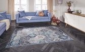 Oosters vloerkleed Kashmir Ghom Elle Decoration - denim blauw 200x290 cm