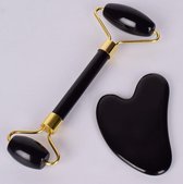 PUAR Jade Roller Gezichtsmassage Roller - Natuurlijk Zwart Obsidiaan