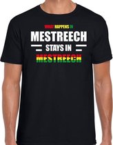 Maastricht  / Mestreech Carnaval verkleed outfit / t-shirt zwart voor heren - Limburg Carnaval verkleed outfit / kostuum - What happens in Mestreech stays in Mestreech XXL