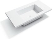 Bagnotti Beta Vasque en Solid Surface 100cm Sans Trou Robinet Acrylique Blanc