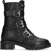 Sacha - Dames - Zwarte biker boots met gespen - Maat 36