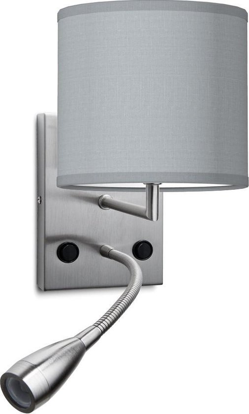 Light Depot - Wandlamp Read met Leeslamp - Met Lampenkap Bling - Rond 16 - Katoen