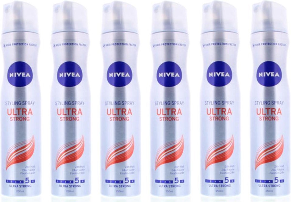 Nivea Haarlak Ultra Strong Styling Spray - 6 x 250 ml