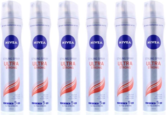 Luxe Pas op Haven Nivea Haarlak Ultra Strong Styling Spray - 6 x 250 ml | bol.com
