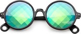 Freaky Glasses® Caleidoscoop bril - spacebril - festival - little squares - zwart