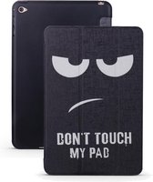 Cover Map Hoes Etui voor iPad Mini 5 - 2019 Zwart "Don't Touch My Pad"