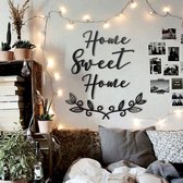 "HOME SWEET HOME" 5-delige, Muurteksten, Metal Wall Quotes by Hoagard - Woonkamer, Keuken, Hal, Trap Muur Decoratie- Home Wall Decor