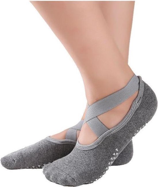 New Age Devi Yoga Anti-slip Sokken Blauw - Dames - Ballet - Dans - Gym - Fitness - Pilates - Katoen van New Age Devi — afbeelding 4