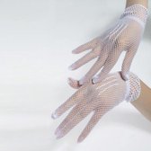 Witte visnet korte handschoenen Beatricia Bianco