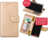 Hoesje geschikt voor Motorola Moto G8 Plus Boek hoesje – Luxe portemonnee hoesje - Goud