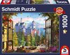 Schmidt puzzel Uitzicht op het sprookjeskasteel - 1000 stukjes - 12+