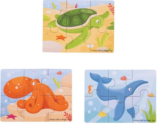 Afbeelding van het spel Bigjigs Sea Creatures - 6 Piece Puzzles
