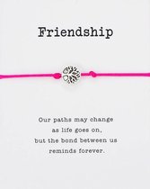 Mannies vriendschapsarmband - 2 stuks - Vriendschaps armband met boodschap! Één voor jou, één voor je vriend(in)! - Meerdere kleuren - Gratis verzending - Vriendschap - Roze