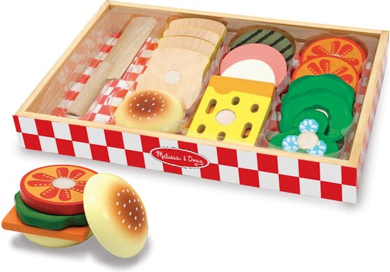 Melissa & Doug Houten Set voor het maken van sandwiches - Fantasiespel Speelgoed - Geweldig Cadeau voor meisjes en jongens - Van 3 jaar