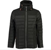 Geographical Norway - Heren Gewatteerde Jas met Softshell Details - Capuchon - Baleine - Zwart