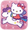 Knoopvormtapijt kit Hello Kitty op unicorn - Vervaco - PN-0153316