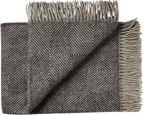 Toestemming Fabel proza Zwarte plaid of deken. Visgraat, 100% wol | bol.com